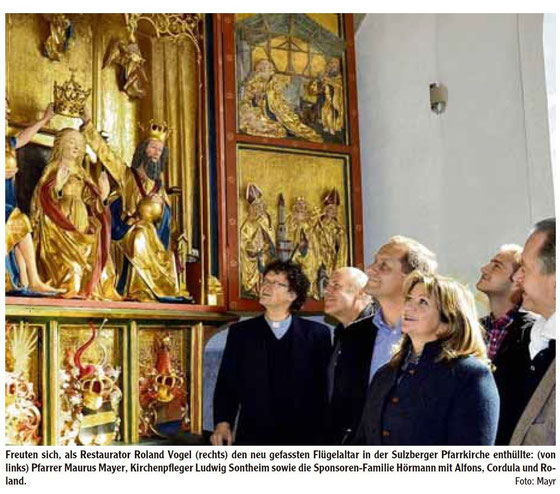 Flügelaltar wieder ein Glanzpunkt in der Sulzberger Pfarrkirche
