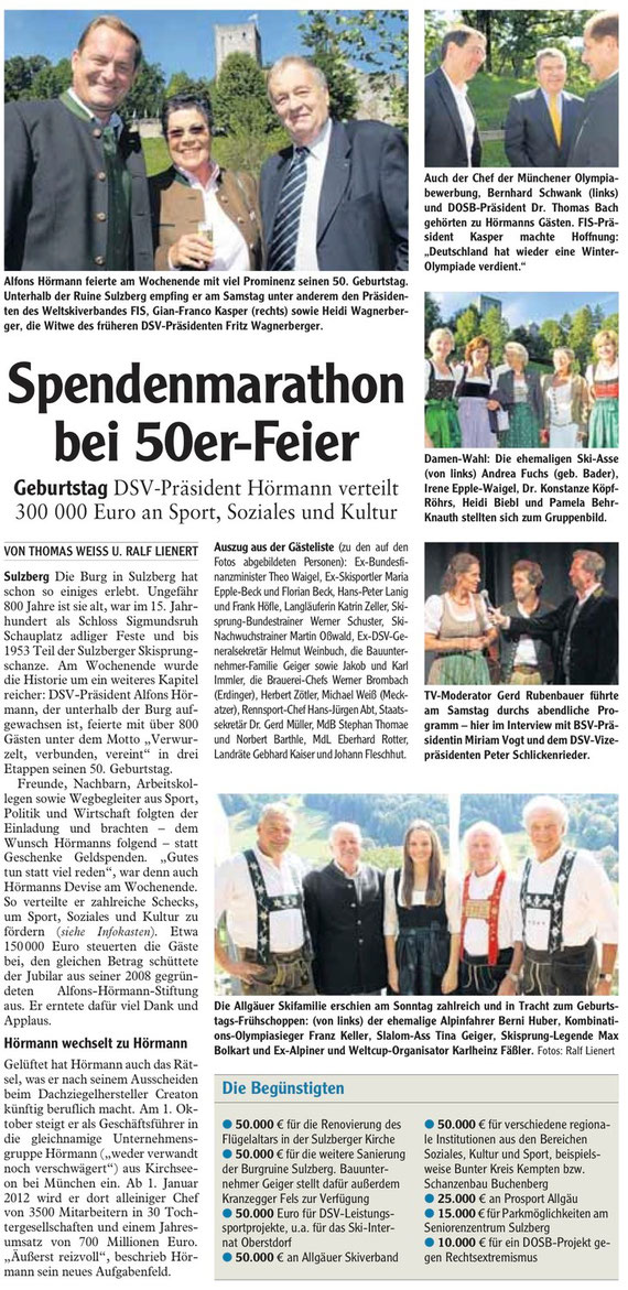 Spendenmarathon bei 50er-Feier
