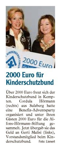 2000 Euro für Kinderschutzbund